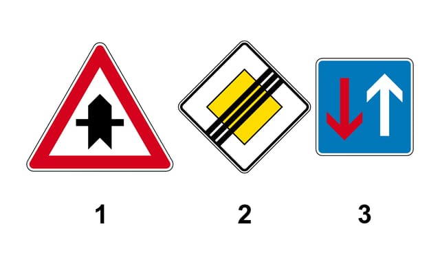 1.4.42-101: Welches Verkehrszeichen gibt an der nächsten Kreuzung Vorfahrt?