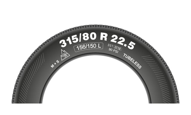 2.7.05-221: Was bedeutet die Kennzeichnung „156/150“ in der folgenden Reifenbezeichnung: 315/80 R 22.5 156/150 L?